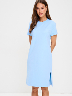 Домашнее платье из трикотажа с карманом