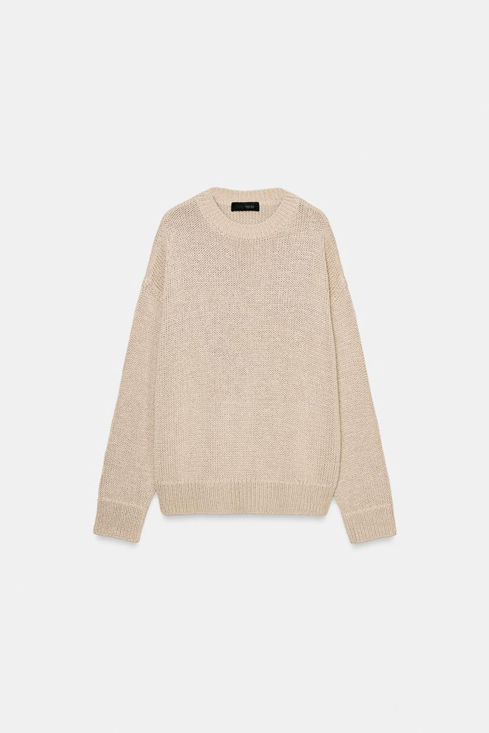 ZARA СВИТЕР КРУПНОЙ ВЯЗКИ, БЕЖЕВЫЙ