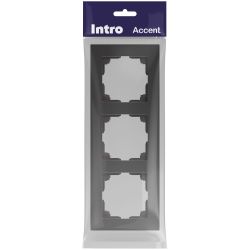 Рамка для розеток и выключателей Intro Accent 6-503-07 на 3 поста, СУ, графит