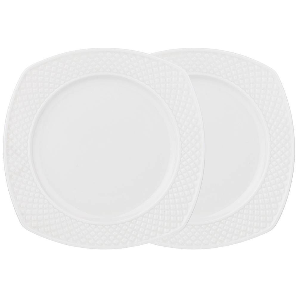 НАБОР ИЗ 2 ТАРЕЛОК ДЕСЕРТНЫХ "ДИАМАНД" КВАДРАТ 19 СМ (КОР=24НАБ.)