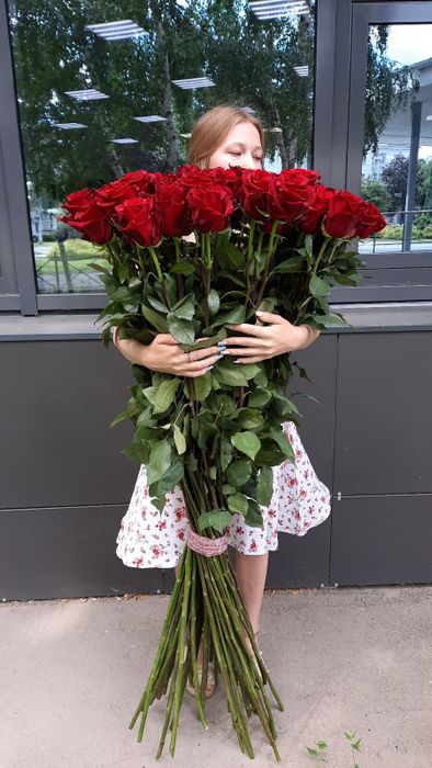 Букет премиальных роз Эксплоер 140 см (под ленту)