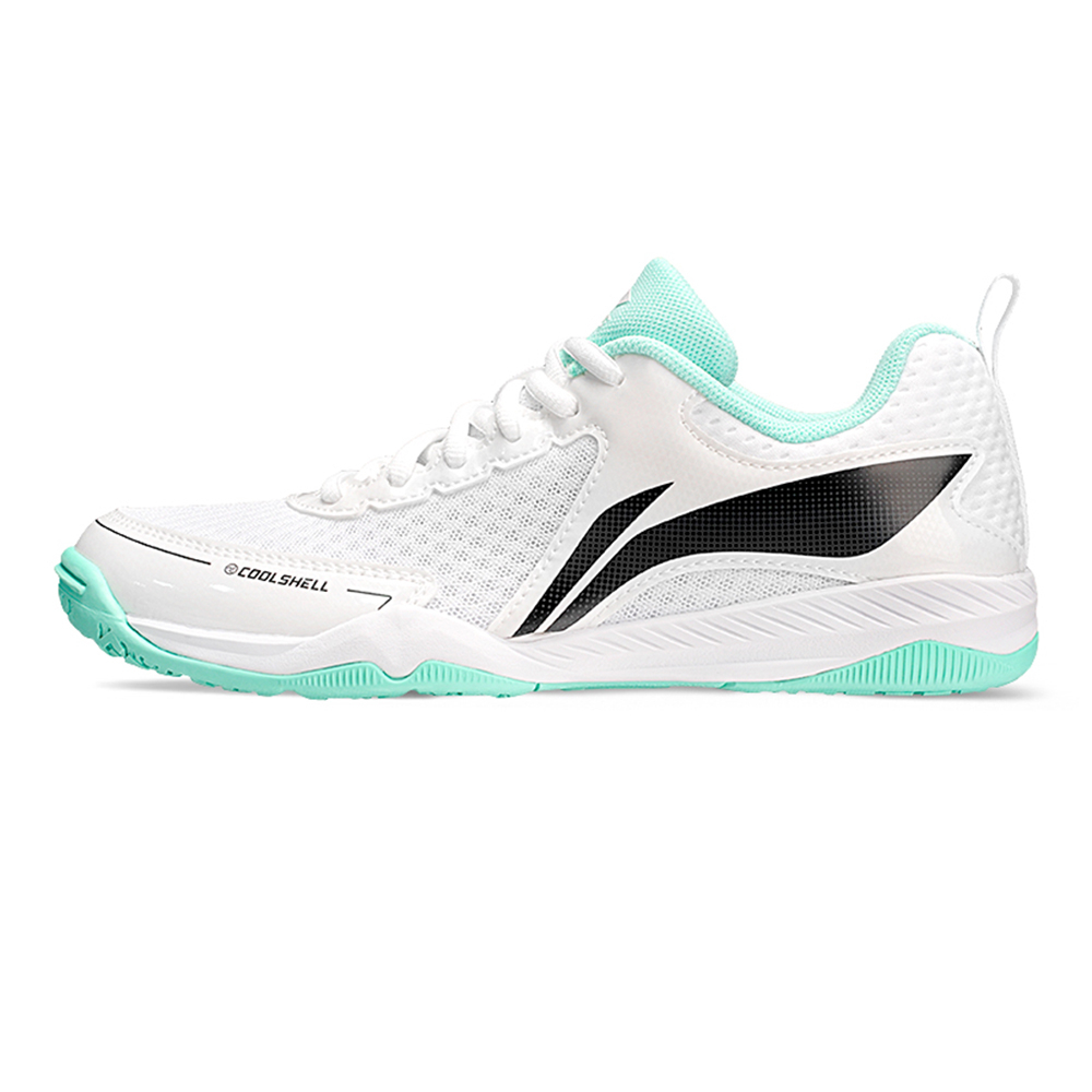 Li Ning Cushioning Breathable Slip Resistant Low top Table Tennis Training Shoes Unisex White Green