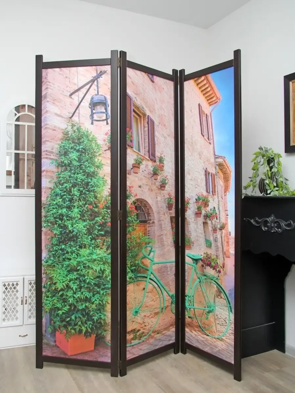 Ширма из массива дерева "Птички" 180см