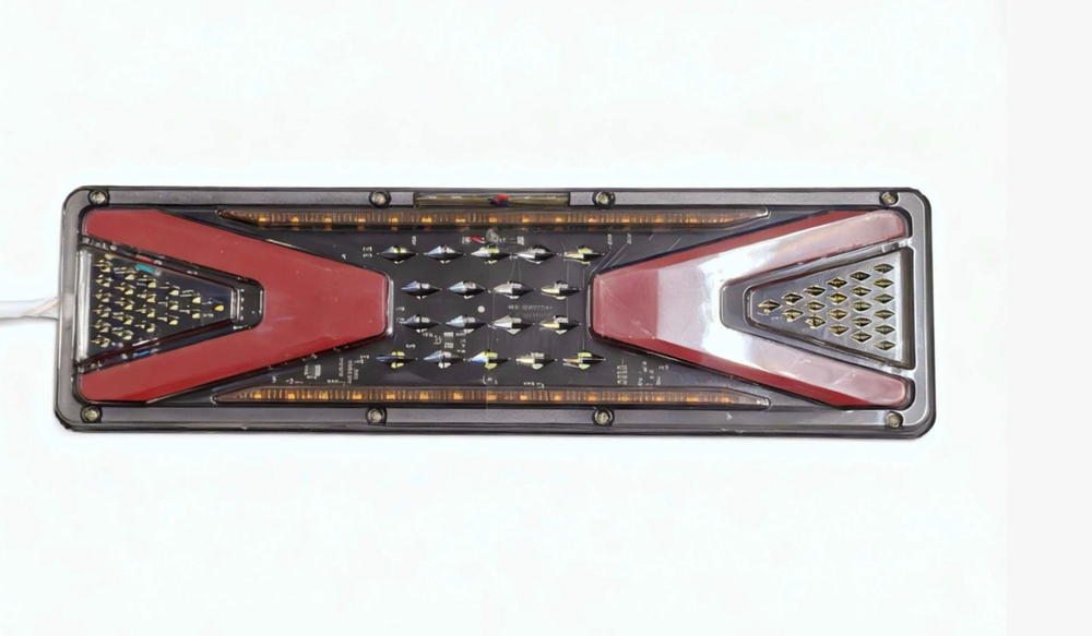 M2-24V / Задние фонари на грузовик, прицеп, ГАЗель, ГАЗ, МАЗ, автобус, 12-24В, длина 46 см, М2 - TG (2 шт. / комплект)