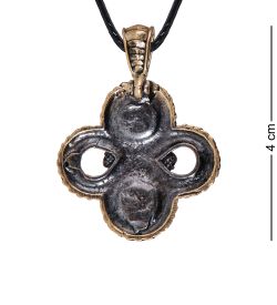 AM-4011 Подвеска «Змеи Клевер» (латунь, янтарь)