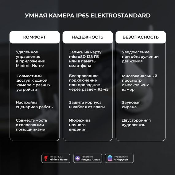 Умная видеокамера белая IP65 Elektrostandard 76500/01 a069150