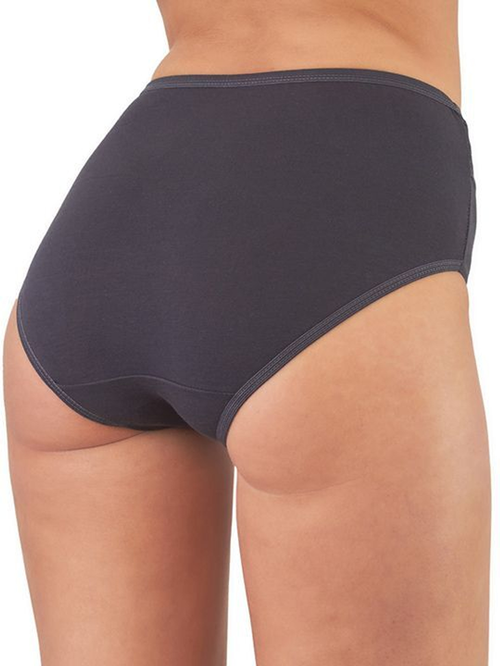 Женские трусы-макси plus size с кружевом на поясе (Размер: 54) (Цвет: темно-серый)