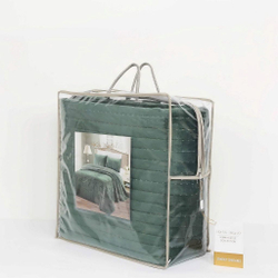 Покрывало 230х250  и 2 наволочки Sofi De MarkO Вельмонт зеленое Китай упаковка