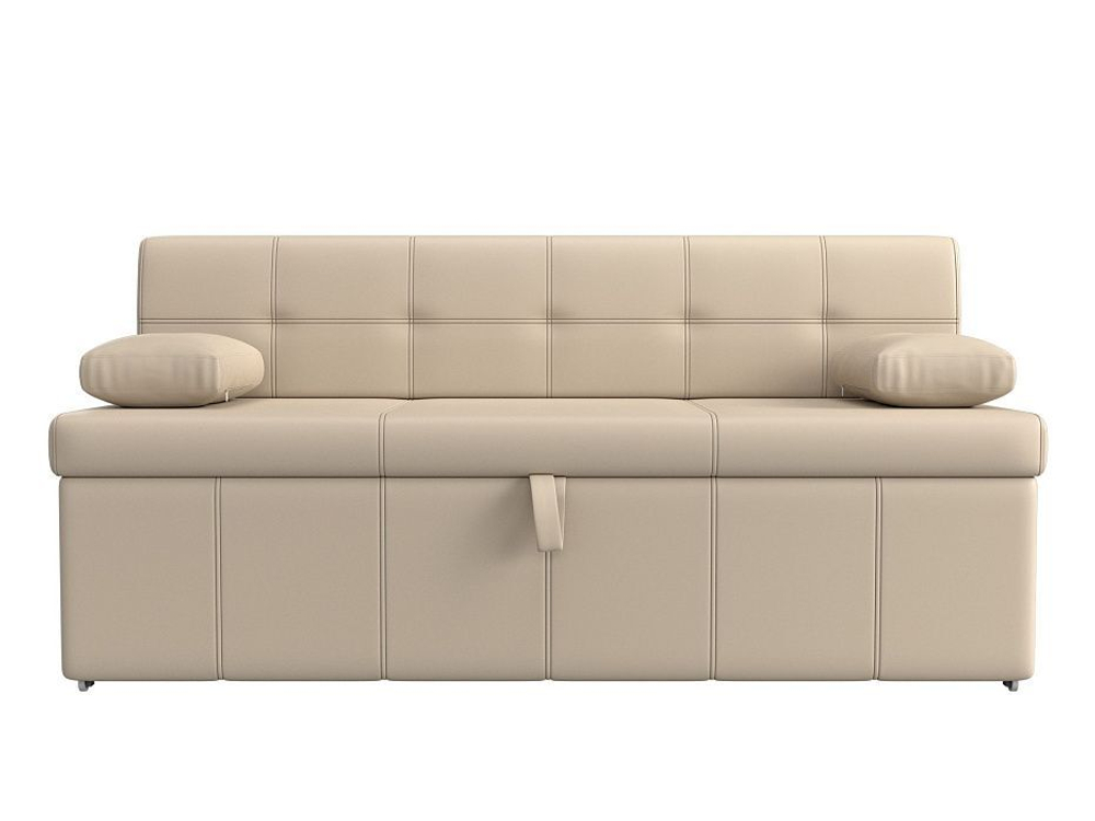 Диван кухонный прямой Лео, Бежевый, Экокожа, 28657