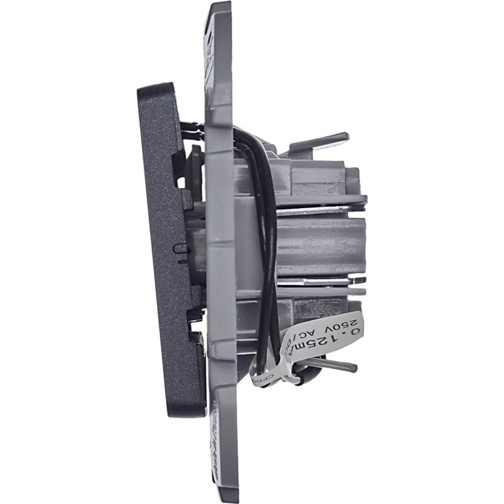 Выключатель 1-кл. Inspiria 10А IP20 250В 10AX с подсветкой/индикацией механизм антрацит IEK 673613