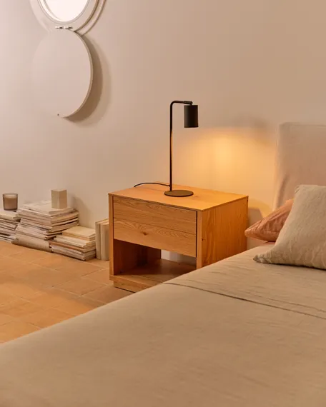 Alguema Прикроватная тумба из шпона дуба с натуральной отделкой 40 x 50 см