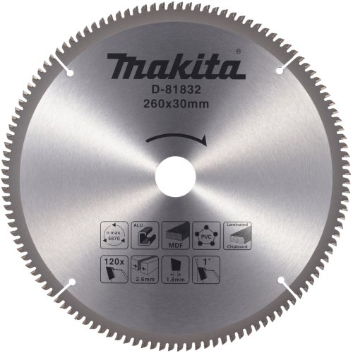 Диск п/п Makita 260*30*2.6/1.8*120T   (D-81832) универсальный