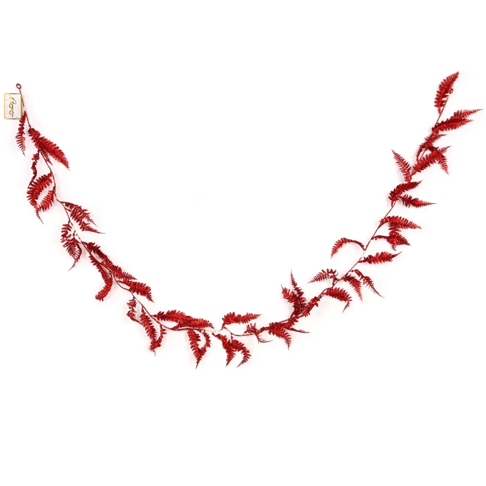 Украшение новогоднее «Сияющий папоротник» 1,80 м, Красный