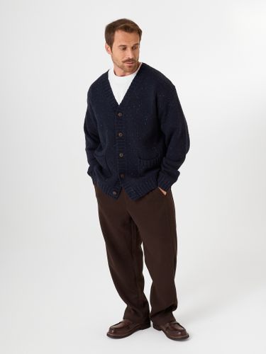 Синий кардиган крупной вязки QWE