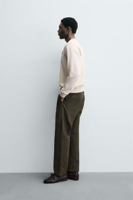 ZARA ТОЛСТОВКА С ВЫШИТОЙ НАДПИСЬЮ, ЭКРЮ