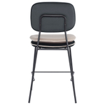 Стул полубарный с контрастным кантом Bergenson Bjorn Pea, велюр, темно-серый/бежевый