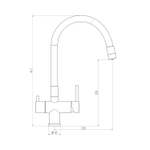 Смеситель для кухни 35к G4398-36 GAPPO гибкий излив, с вых. для питьевого фильтра, ЧЕРНЫЙ