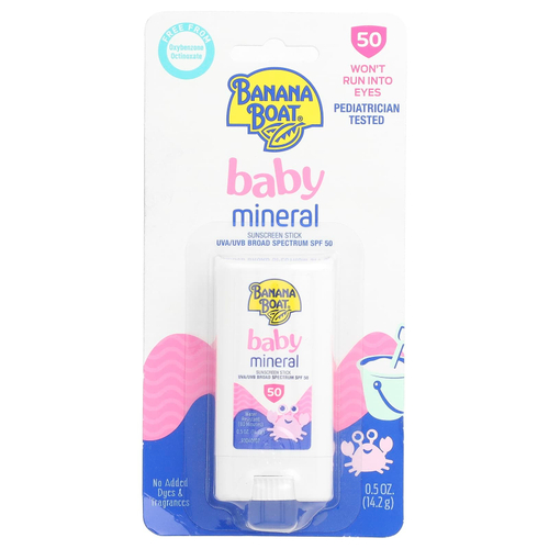 Banana Boat, Детский минеральный солнцезащитный стик, SPF50, 14,2 г (0,5 унции)