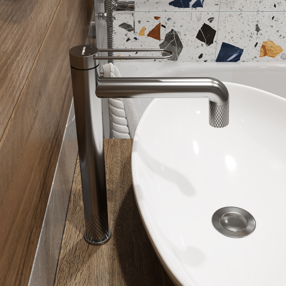 Смеситель для раковины STWORKI Левангер S07020GB вороненая сталь