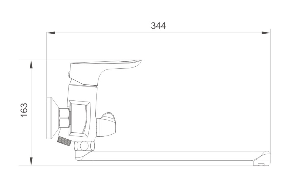 СМЕСИТЕЛЬ Д ВАННЫ VODA FLOW FL31 ИЗЛИВ 320ММ