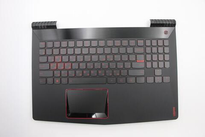 Верхняя панель с клавиатурой (топкейс) для ноутбука Lenovo Legion Y520-15IKBM черная, с подсветкой, раскладка - русская (5CB0P24397)
