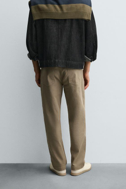 ZARA БРЮКИ STRAIGHT FIT, РЫЖЕВАТО-КОРИЧНЕВЫЙ