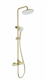 Душевая система с термостатом WONZON & WOGHAND Plate, Брашированное золото (WW-C3017-A-BG)