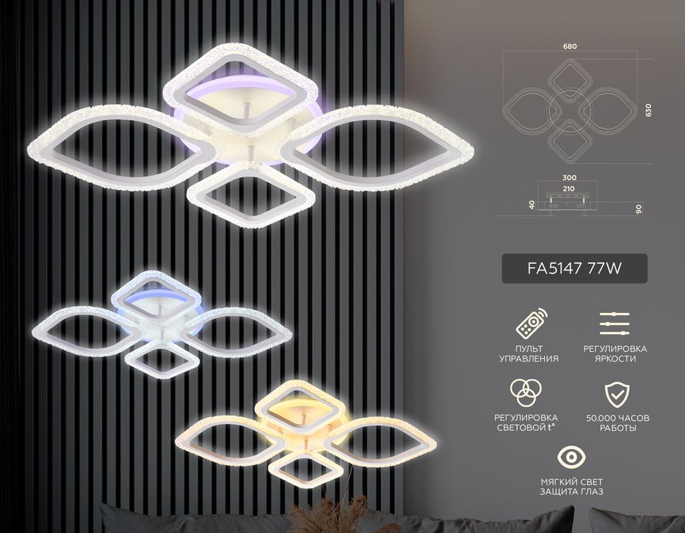 Ambrella Потолочный светодиодный светильник с пультом Original FA5147