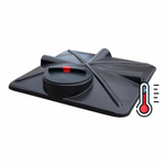 Плоский черный пластиковый бак для душа 110 л с подогревом Политим 110 л. прямоугольный (1000x1000x250см;черный) - арт.560732