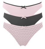 Набор из 3 розово-серых трусиков-слип Olivia (Размер: S) (Цвет: розовый с серым)