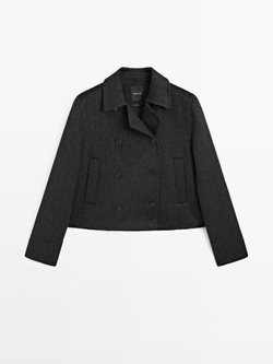 Massimo Dutti Короткое пальто, серый