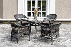 "Сицилия" обеденная группа плетеная, цвет графит