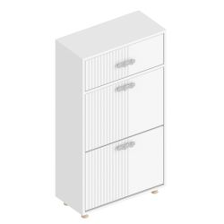 Обувница 2-ств с ящиком МС "Сандра" (Белый лофт)