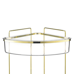 Полка для душа настенная двухъярусная угловая Bergenson Bjorn Siv золотистая