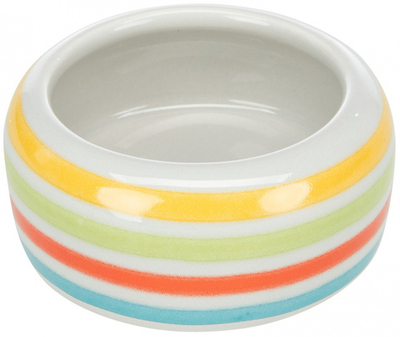 Миска для кролика, 500 мл/16 см, керамика, зелёные полоски, Trixie