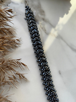 Браслет из бисера "Змейка" ручной работы Черный