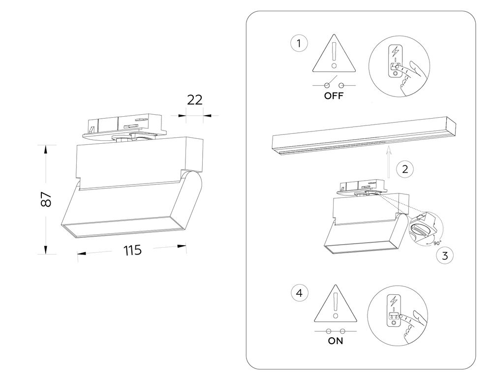 Ambrella Трековый однофазный светодиодный светильник Track System GL6803