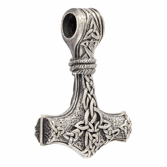 Молот Тора большой - подвеска из мельхиора, вид 4