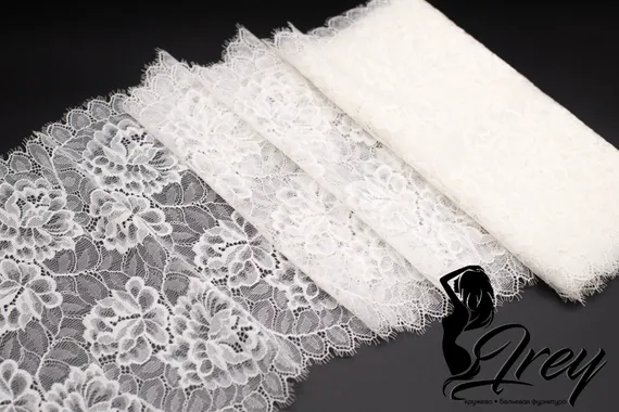 03-07 Кружево эластичные реснички 22 см, айвори 004