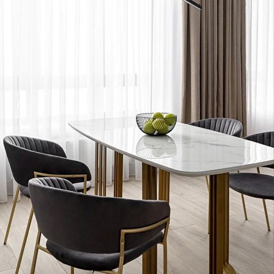 Стул Portman серый велюр с золотыми ножками