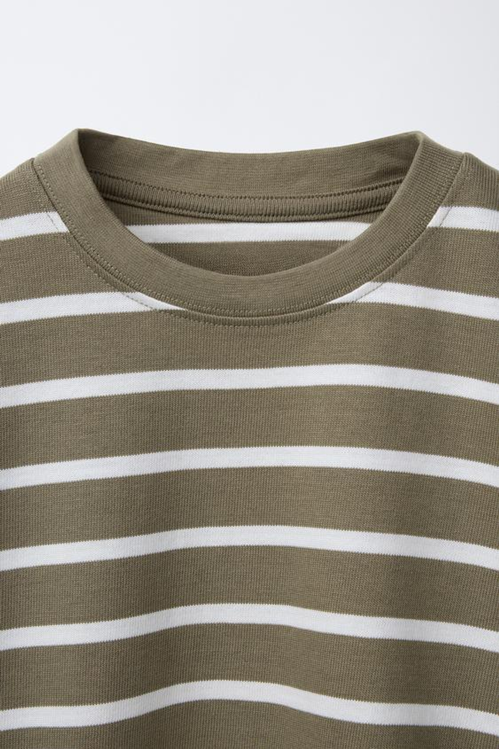 ZARA ФУТБОЛКА ИЗ ПЛОТНОЙ ТКАНИ В ПОЛОСКУ, ЗЕЛЕНЫЙ