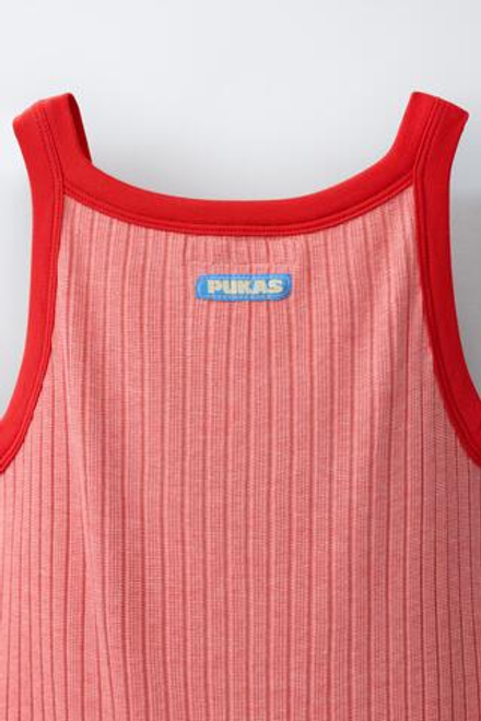 ZARA X PUKAS ТРИКОТАЖНОЕ ПЛАТЬЕ PUKAS SURF, БЕЛЫЙ/КРАСНЫЙ