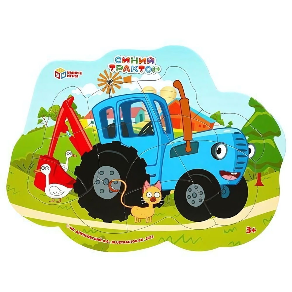 Пазл фигурный в рамке 15эл. "Синий Трактор" 4650250545972 (Умные игры)