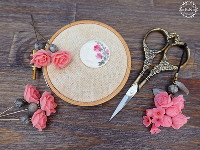 Магнит "Розы с серым"