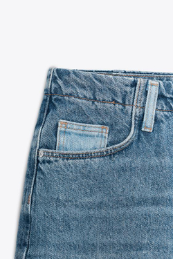 ZARA ДЖИНСОВАЯ ЮБКА-МИДИ Z1975 КОМБИНИРОВАННАЯ, ВЫЦВЕТШИЙ СИНИЙ