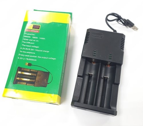 Зарядное устройство для аккумуляторных батарей 26650, 18650, 14500, 16340 (на 2 батареи) (KPR)