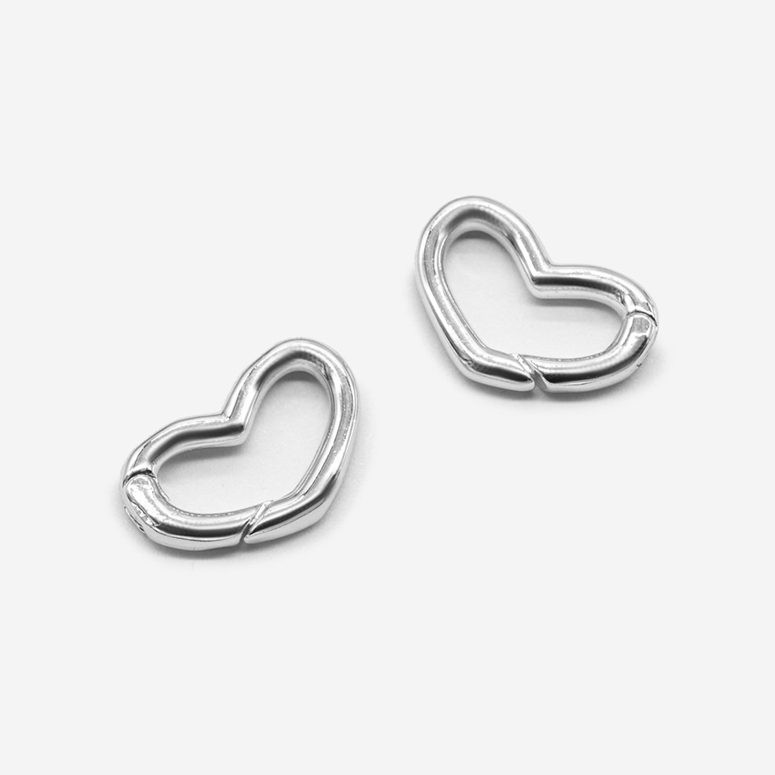 Замочек карабин "Сердце", 17*11мм, родирование