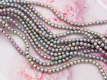 Нить бусин из гематита с покрытием, 6мм