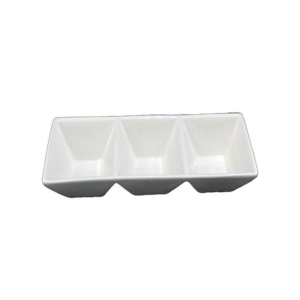 Менажница 23,5*8 см h4,6 см 3 отделения белая фарфор NEW P.L. Proff Cuisine [3]