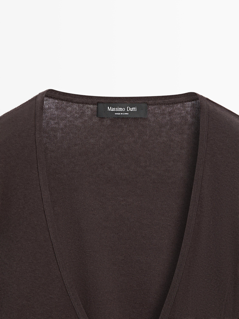 Massimo Dutti Двубортный кардиган, коричневый